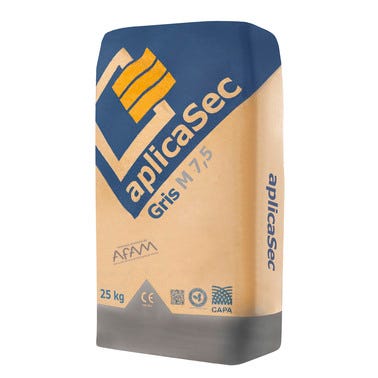 Bricomart MORTERO SECO M7 5 APLICASEC 25 KG GRIS