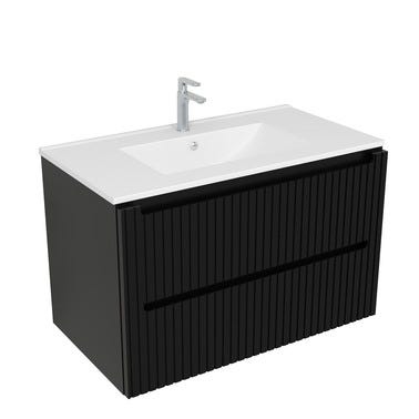 Bricomart MUEBLE DE BAÑO BLUR NEGRO 100X45CM