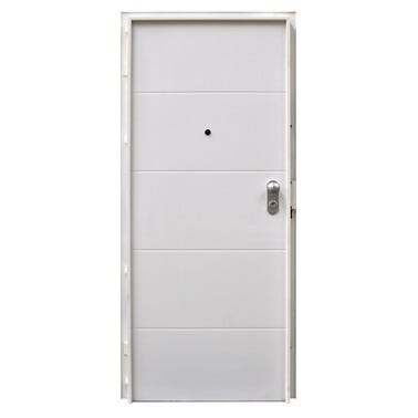 Bricomart PUERTA ACORAZADA VT5 BLANCA IZQUIERDA