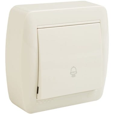Bricomart PULSADOR TIMBRE MURAL SUPERFICIE BLANCO