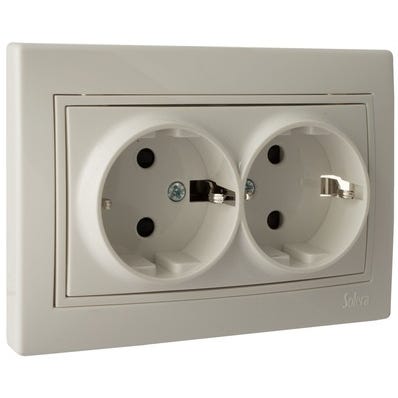 Bricomart SCHUKO DOBLE SERIE EUROPA BLANCO