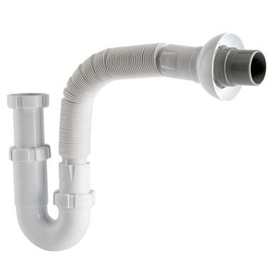 Bricomart SIFON LAVABO CURVO FLEXIBLE 1 1/2" BLANCO