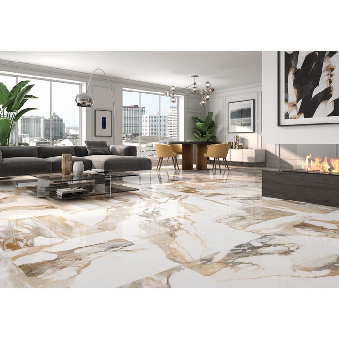 Bricomart SUELO PORCELÁNICO 60X120CM BOXER GOLD