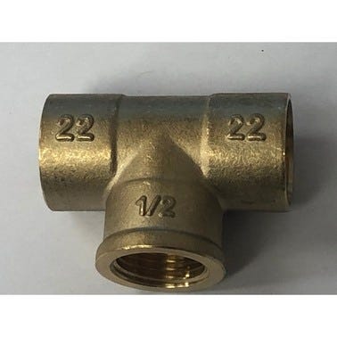 Bricomart TE LATÓN 22MMX1/2" HEMBRA SOLDAR-ROSCAR