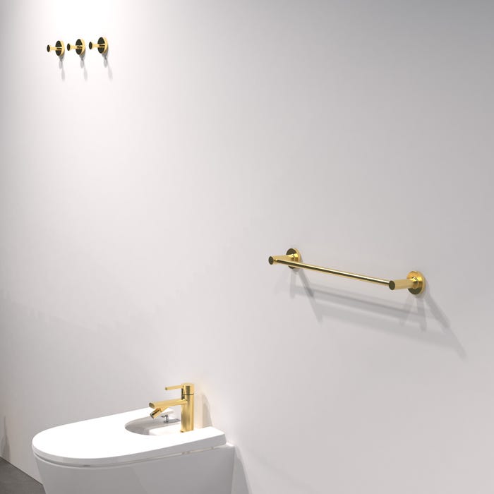 Bricomart TOALLERO BARRA PVD RONDO ORO VIEJO