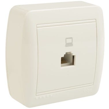 Bricomart TOMA DATOS RJ45 MURAL SUPERFICIE BLANCO