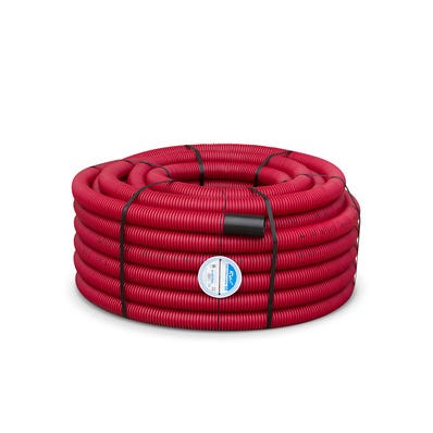Bricomart TUBO CORRUGADO DOBLE CAPA ROJO 50MM 50M
