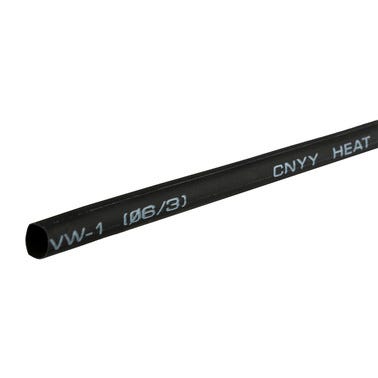 Bricomart TUBO TERMORETRÁCTIL Ø6 4 MM 1M NEGRO