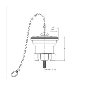 Bricomart VÁLVULA LAVABO 1 1/2" CON TAPÓN BLANCO