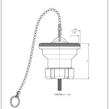 Bricomart VÁLVULA LAVABO 1 1/4" CON TAPÓN BLANCO