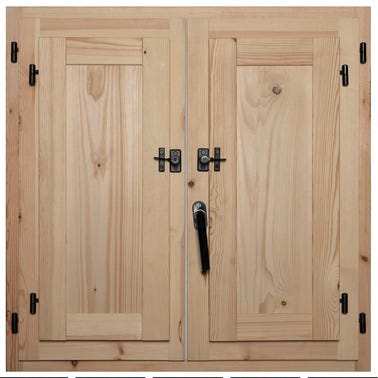 Bricomart VENTANA DE MADERA CON POSTIGO 80X80CM