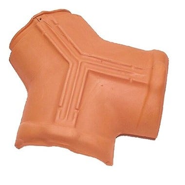 Bricomart CABALLETE A TRES AGUAS PARA TEJA CERÁMICA S10 ROJO FLAMEADO