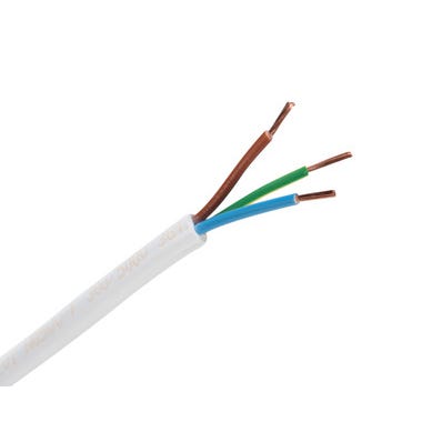 Bricomart CABLE ELÉCTRICO H05VV-F 3G 1.5MM2 BLANCO 25M