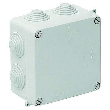 Bricomart CAJA DE REGISTRO ELÉCTRICO ESTANCA 110X110X60MM PARA SUPERFICIE DE EXTERIOR CON TAPA DE TORNILLO