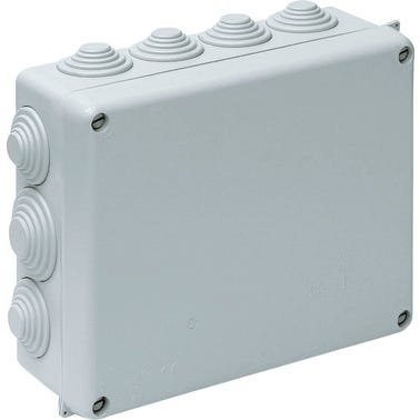 Bricomart CAJA DE REGISTRO ELÉCTRICO ESTANCA 220X170X80MM PARA SUPERFICIE DE EXTERIOR CON TAPA DE TORNILLO