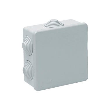 Bricomart CAJA DE REGISTRO ELÉCTRICO ESTANCA 80X80X40MM PARA SUPERFICIE DE EXTERIOR CON TAPA A PRESIÓN PACK 6UDS