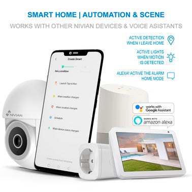 Bricomart CAMARA IP WIFI EXTERIOR MOTORIZADA COMPACTA BLANCA