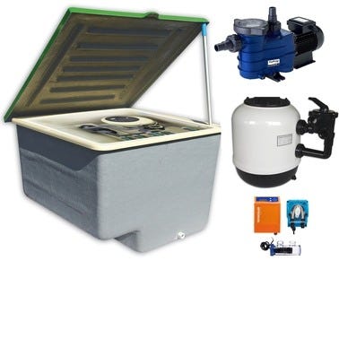 Bricomart CASETA CON FILTRO LAMINADO 600MM+BOMBA 1CV+CLORADOR+PH 25G SERIE L-80