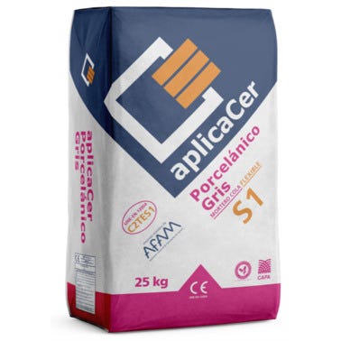 Bricomart CEMENTO COLA APLICACER PORCELÁNICO FLEXIBLE GRIS 25KG GRIS
