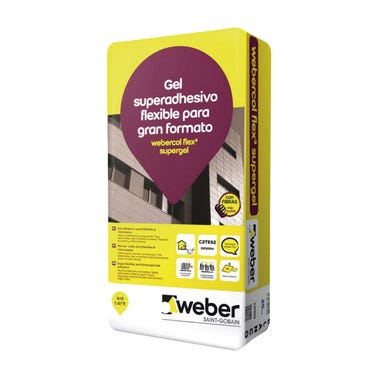 Bricomart CEMENTO COLA FLEX3 SUPERGEL WEBER 25KG BLANCO