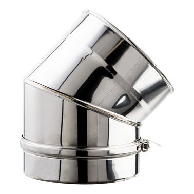 Bricomart CODO 45º PARED DOBLE 45º Ø150MM INOXIDABLE