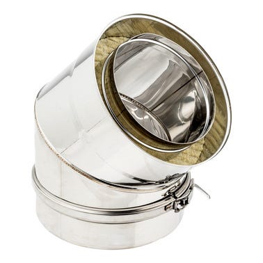 Bricomart CODO 45º PARED DOBLE 45º Ø150MM INOXIDABLE