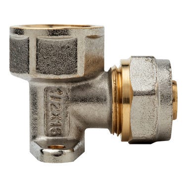 Bricomart CODO 90º CON SOPORTE 16MMX1/2" COMPRESIÓN MULTICAPA