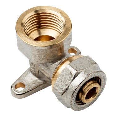 Bricomart CODO 90º CON SOPORTE 16MMX1/2" COMPRESIÓN MULTICAPA
