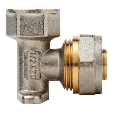 Bricomart CODO 90º CON SOPORTE 20MMX1/2" COMPRESIÓN MULTICAPA