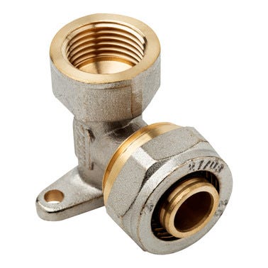 Bricomart CODO 90º CON SOPORTE 20MMX1/2" COMPRESIÓN MULTICAPA