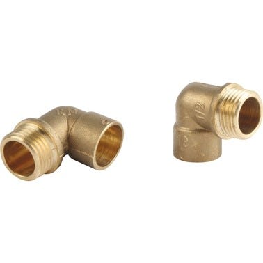 Bricomart CODO 90º LATÓN 15MMX1/2" MACHO SOLDAR-ROSCAR