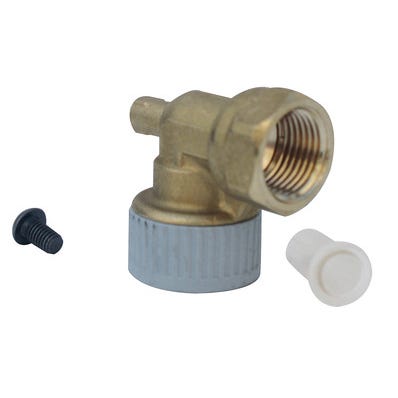 Bricomart CODO 90º LATÓN CON TORNILLO 15MMX1/2" HEMBRA PB