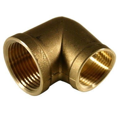 Bricomart CODO REDUCIDO LATÓN 1/2"X3/4" HEMBRA ROSCAR-ROSCAR