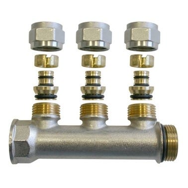 Bricomart COLECTOR Ø3/4"X16MM 3 SALIDAS Ø1/2" MULTICAPA