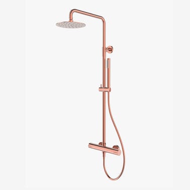 Bricomart COLUMNA DE DUCHA TERMOSTÁTICA RONDO PVD COBRE