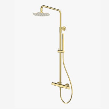 Bricomart COLUMNA DE DUCHA TERMOSTÁTICA RONDO PVD ORO CEPILLADO