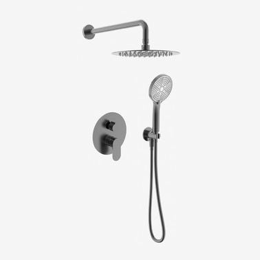 Bricomart CONJUNTO DE DUCHA EMPOTRADO MONOMANDO RONDO PVD METAL GUN