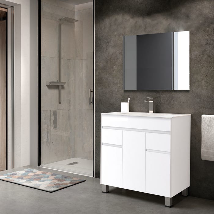 Bricomart CONJUNTO MUEBLE DE BAÑO BALI BLANCO 79X46CM