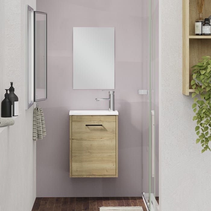 Bricomart CONJUNTO MUEBLE DE BAÑO MAYA ROBLE 40X22CM 1 PUERTA