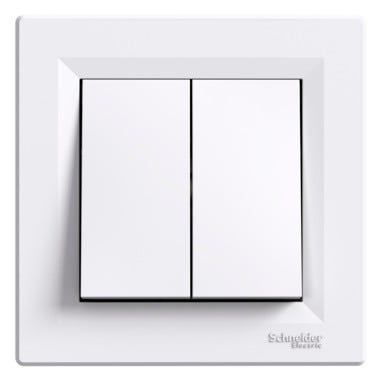 Bricomart CONMUTADOR DOBLE MONOBLOCK SERIE ASFORA BLANCO