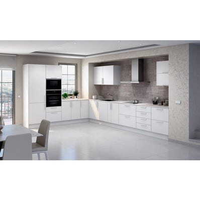 Bricomart COSTADO PARA MUEBLE DE COCINA LANZAROTE BLANCO MATE PET 90X60CM