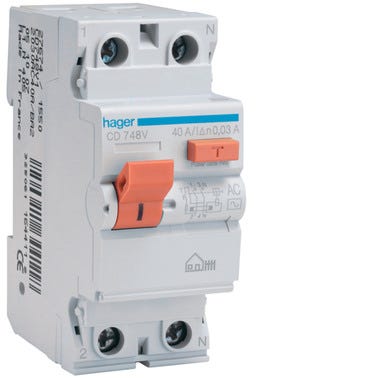 Bricomart DIFERENCIAL 2P 40A 30MA-AC MANETA NARANJA HAGER