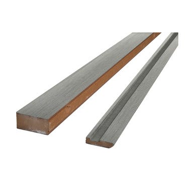 Bricomart EMBOCADURA CIERRE PUERTA CORREDERA ACABADO MELAMINA GRIS T