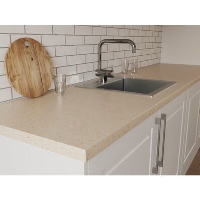 Bricomart ENCIMERA ACABADO CUARZO BEIGE 180 X 63 X 3 CM