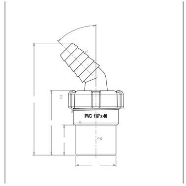 Bricomart ENLACE MIXTO MACHO PVC TOMA ELECTRODOMÉSTICOS 1 1/2"