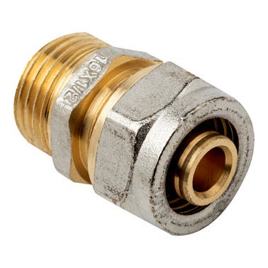 Bricomart ENTRONQUE 16MMX1/2" MACHO COMPRESIÓN MULTICAPA