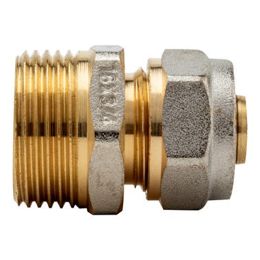 Bricomart ENTRONQUE 16MMX3/4" MACHO COMPRESIÓN MULTICAPA