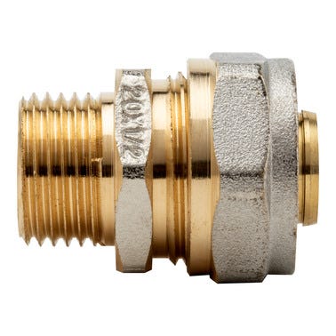 Bricomart ENTRONQUE 20MMX1/2" MACHO COMPRESIÓN MULTICAPA