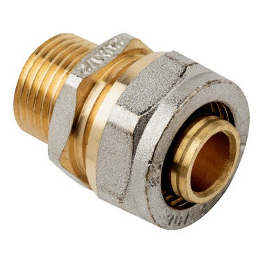 Bricomart ENTRONQUE 20MMX1/2" MACHO COMPRESIÓN MULTICAPA
