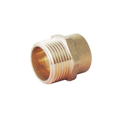 Bricomart ENTRONQUE LATÓN 15MMX1/2" MACHO SOLDAR-ROSCAR 2 UNIDADES